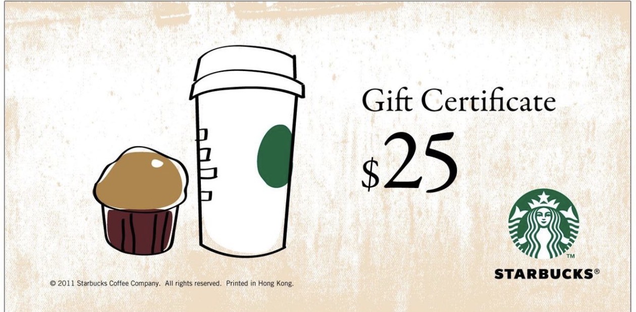 $25 Starbucks禮券 — 產品圖 1